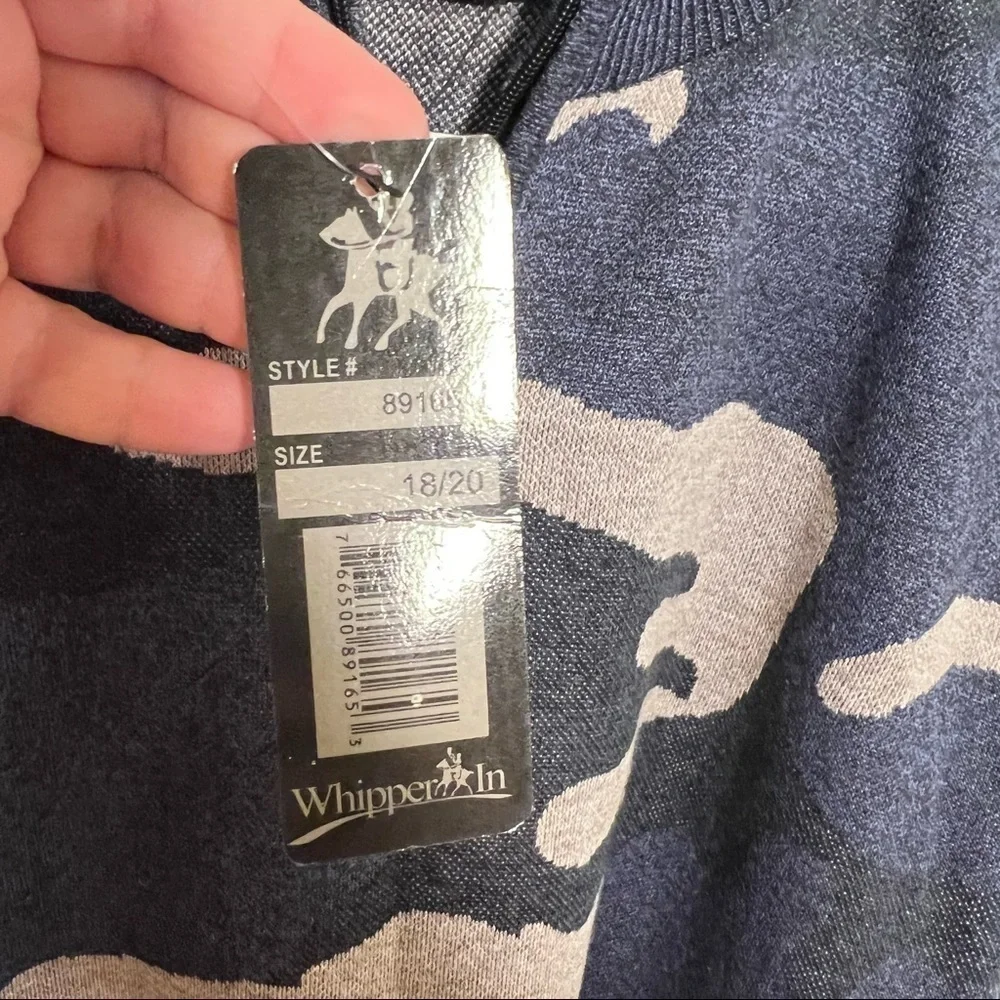 Whipper In Boys Sz 18/20 Quarter Zip Pullover Sweater Blue Gray Black Camouflage